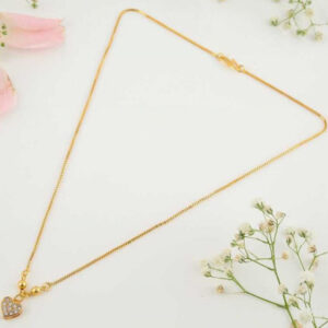 Mameraa Men Gold-Toned & Stone-Studded Heart Locket Chain - Image 4