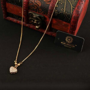 Mameraa Men Gold-Toned & Stone-Studded Heart Locket Chain - Image 2