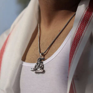 Mameraa Men Silver Plated Hanuman Pendants With Chains - Image 3