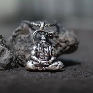 Mameraa Men Silver Plated Hanuman Pendants With Chains - Image 2