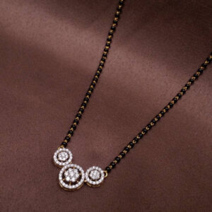 Mameraa Rose Gold-Plated Artificial Stones Studded & Beaded Mangalsutra - Image 3