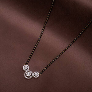 Mameraa Rose Gold-Plated Artificial Stones Studded & Beaded Mangalsutra - Image 2