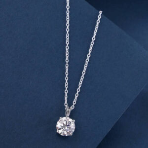 Mameraa Silver Plated Cubic Zirconia Studded Circular Shaped Pendant With Chain - Image 2