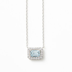 Mameraa Silver-Plated Stone Studded Square Pendant With Chain - Image 3