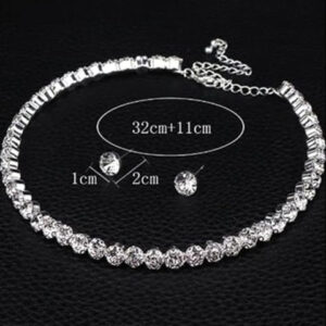 Mameraa Silver-Toned & White AD Handcrafted Rhodium Choker Necklace - Image 4