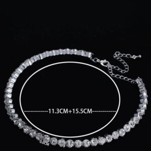 Mameraa Silver-Toned & White AD Handcrafted Rhodium Choker Necklace - Image 5