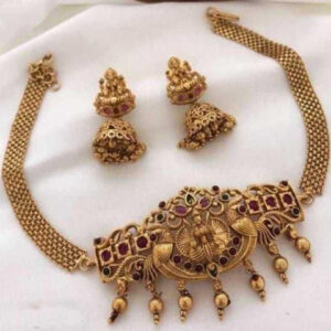 Mameraa South Indian Temple Gold-Plated Choker Necklace - Image 4