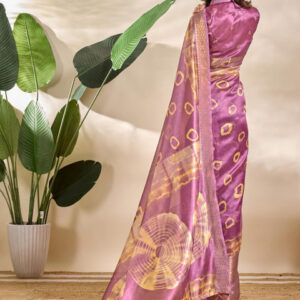 Mameraa Tie & Dye Printed Zari Saree - Image 4