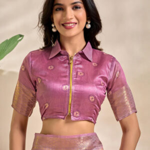Mameraa Tie & Dye Printed Zari Saree - Image 6