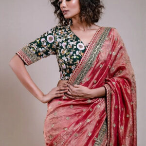 Mameraa Women Floral Embellished Festive Saree - Image 2