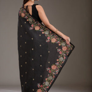 Mameraa Women Floral Embroidered Saree with Blouse Piece - Image 4