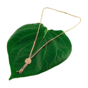 Mameraa Women Gold-Plated Stone-Studded Mangalsutra With Earrings - Image 2