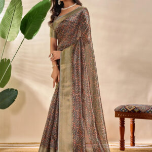 Mameraa Women printed Floral Saree - Image 2