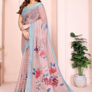 Mameraa Women Prnited Floral Saree - Image 3