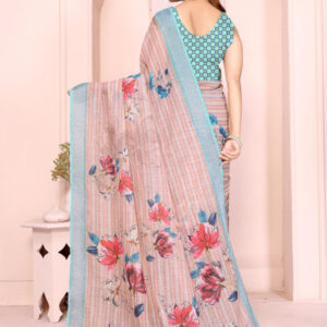 Mameraa Women Prnited Floral Saree - Image 4