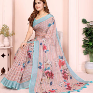 Mameraa Women Prnited Floral Saree - Image 5