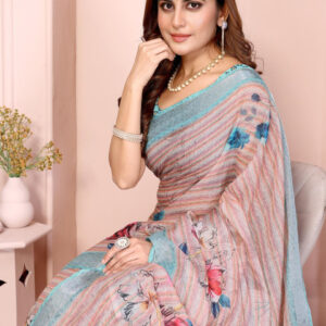 Mameraa Women Prnited Floral Saree - Image 2
