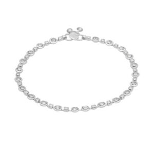 Mameraa Women Silver-Toned CZ Stone Minimalist Anklet - Image 4