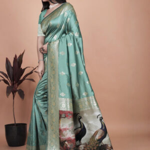 Mameraa Women Woven Design Zari Saree - Image 3
