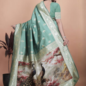 Mameraa Women Woven Design Zari Saree - Image 4