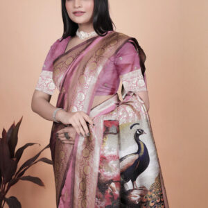 Mameraa Woven Design Zari Saree - Image 2