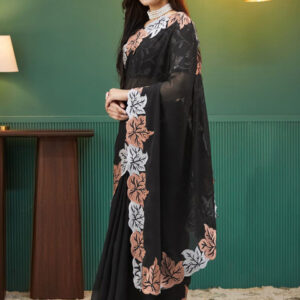 Mameraa Zari Embroidered Border Saree With Blouse Piece - Image 2