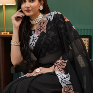 Mameraa Zari Embroidered Border Saree With Blouse Piece - Image 6